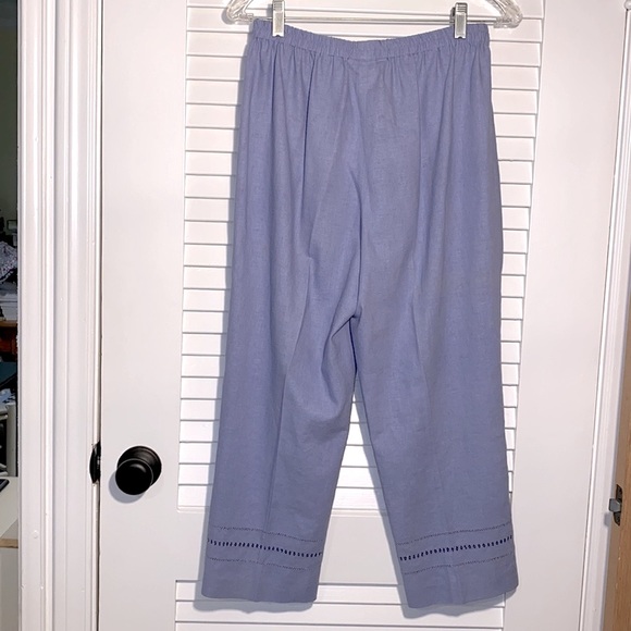 Talbots Linen slacks, 6P, cut out decoration at hem, bottom of coordinated set - Picture 5 of 7